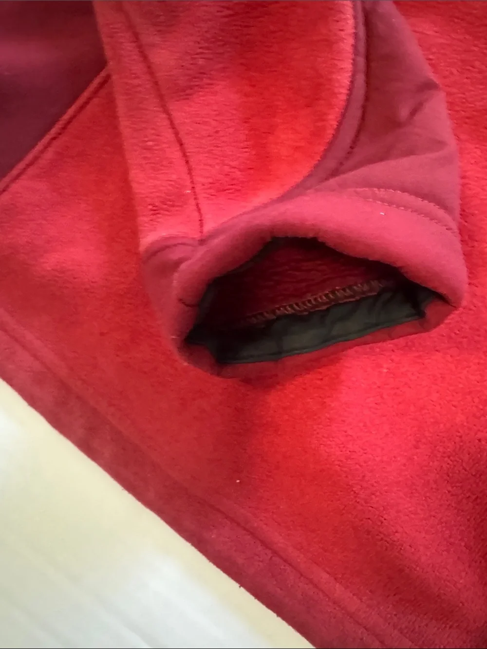 L.L. Bean Two-Tone Red Fleece Full-Zip Jacket